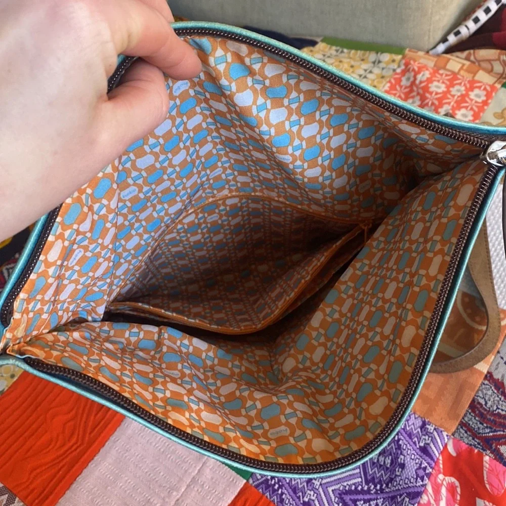 HOBO Teal Turquoise Leather Crossbody Bag
